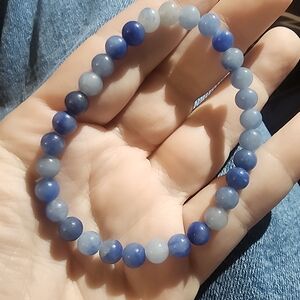 Blue Beaded Stretch Bracelet - Women Jewelry